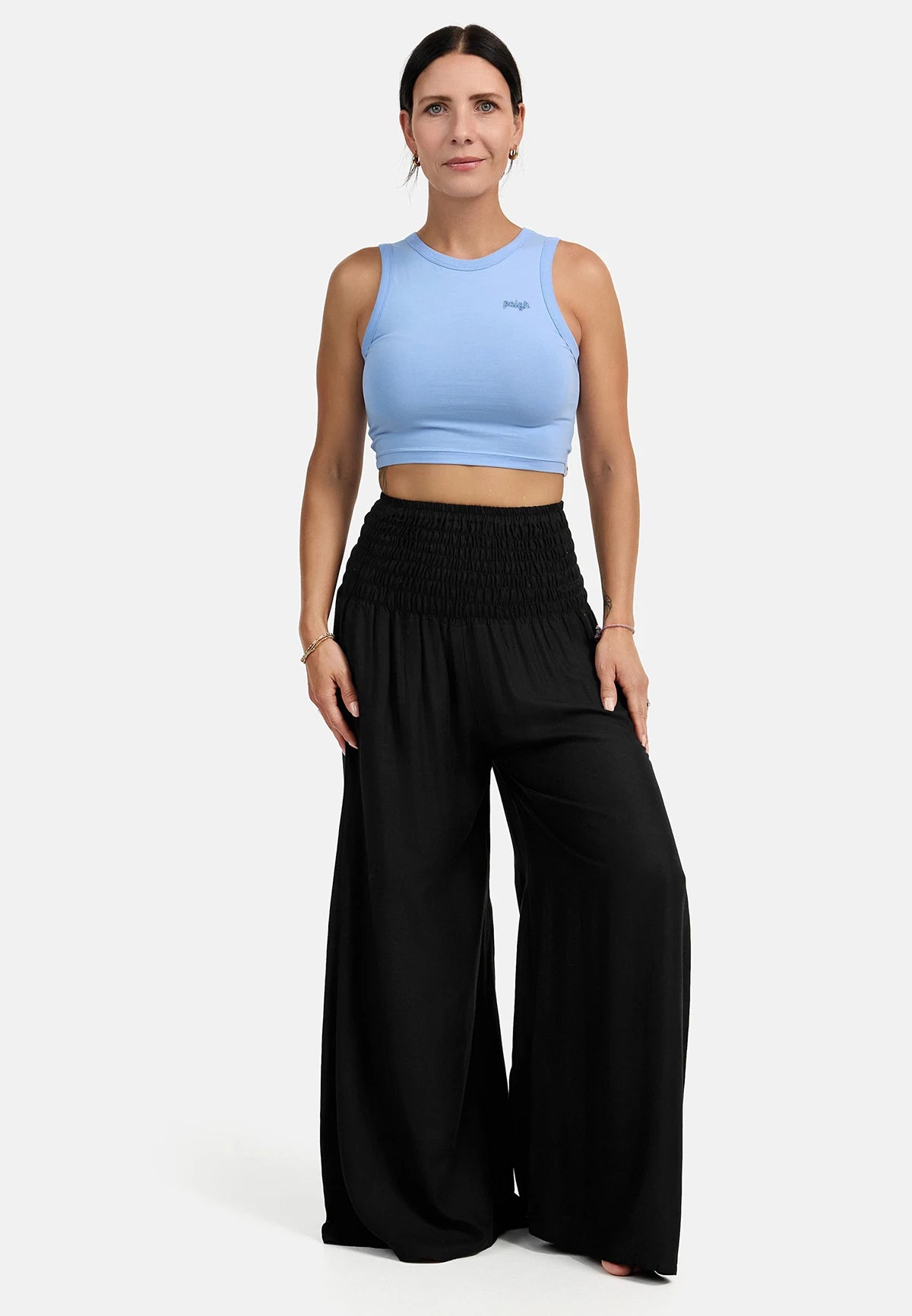 Organic Crop Top Friedensblau