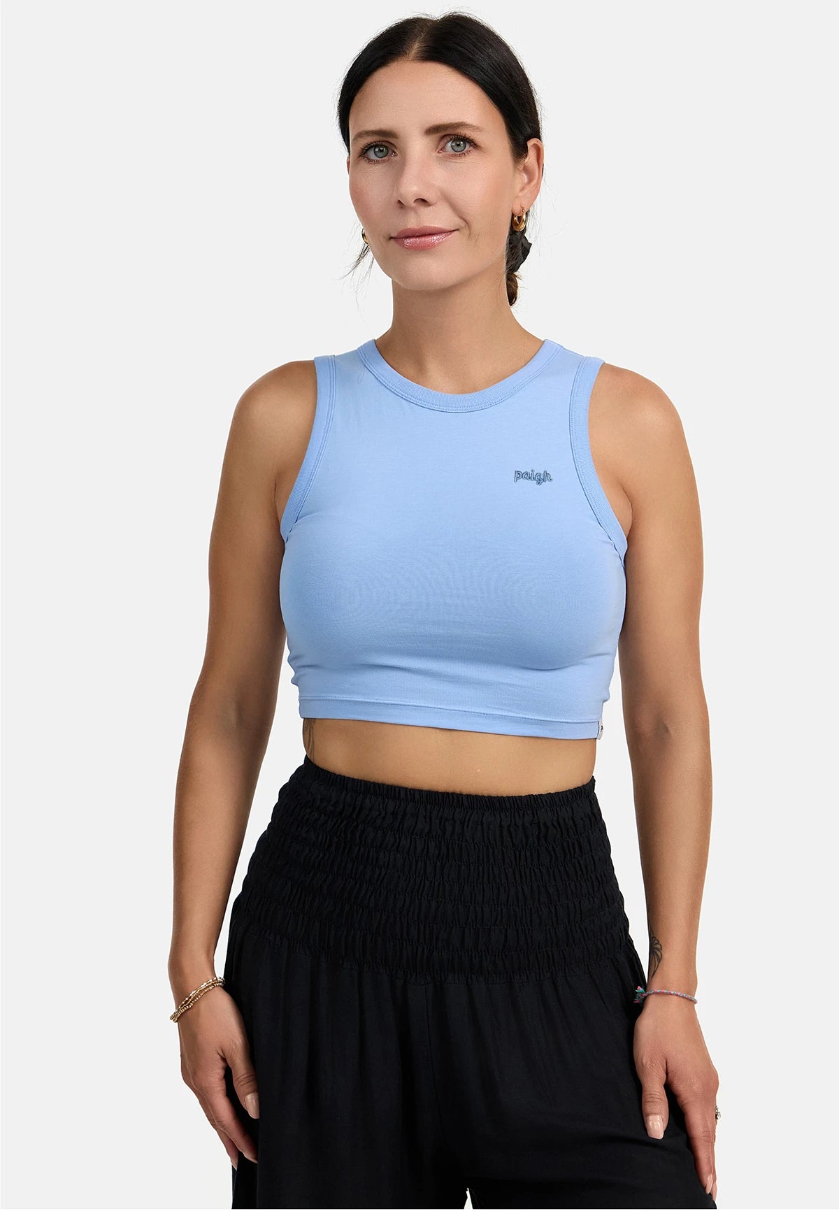 Organic Crop Top Friedensblau