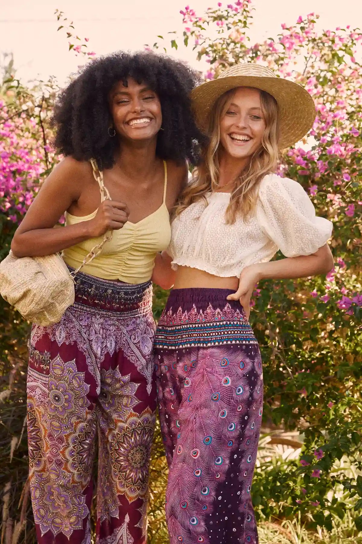 Harem Pants Purple Peacock Eye Long Version